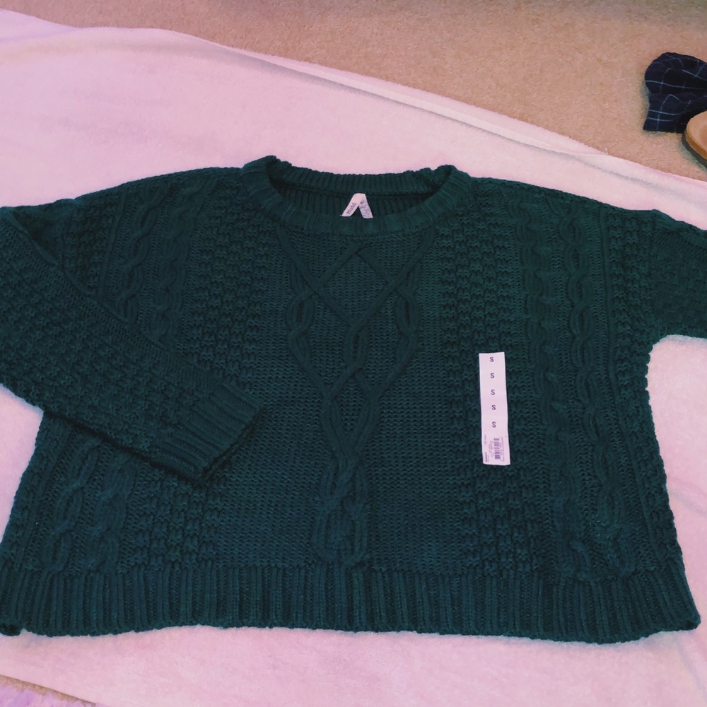 Kohls Mudd turquoise/teal pull over sweater